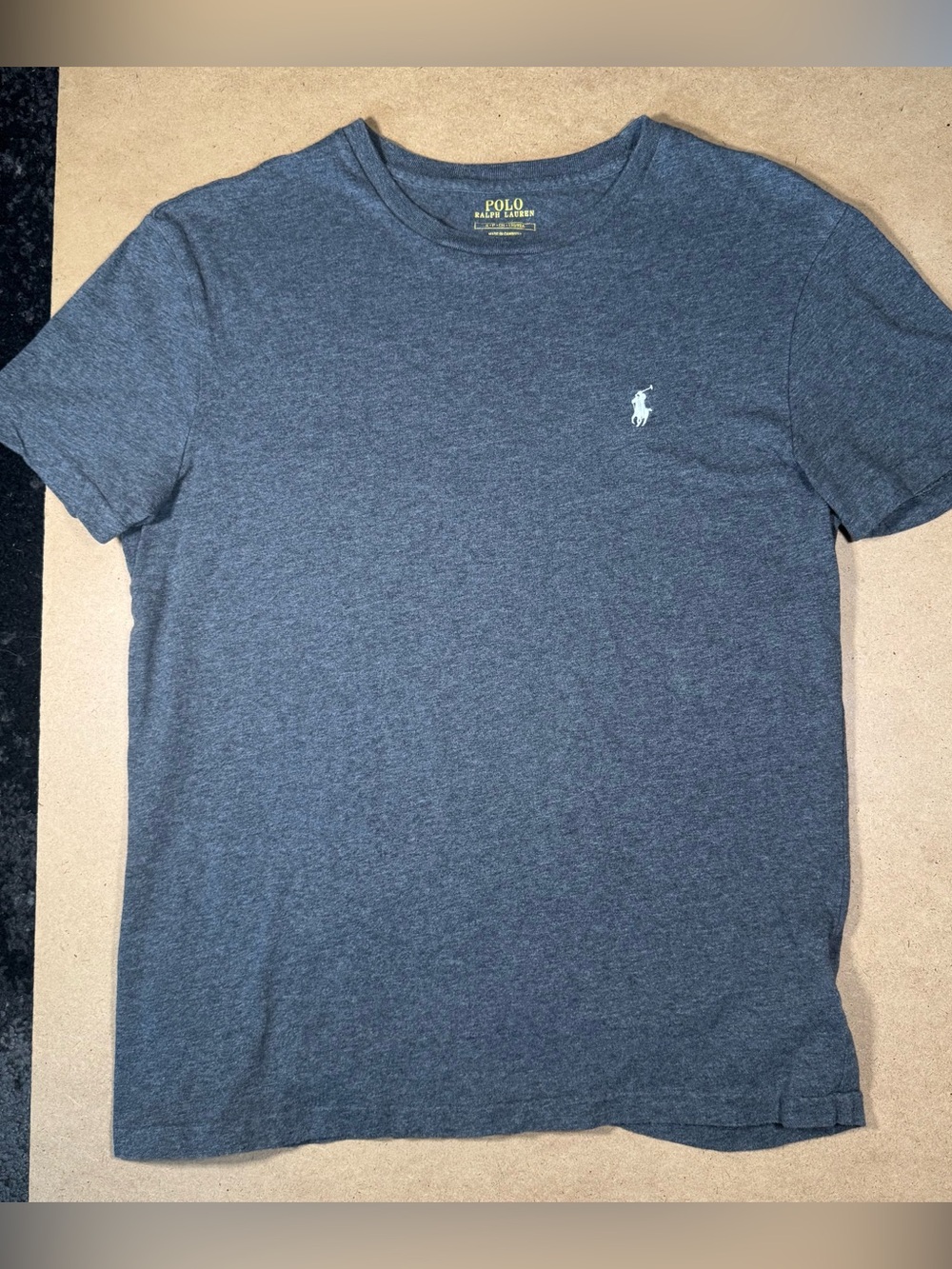 Polo Ralph Lauren Men’s Small Heather Blue Gray T-Shirt White Pony Logo